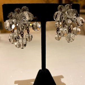 Vintage Crystal Cluster Clip Ons